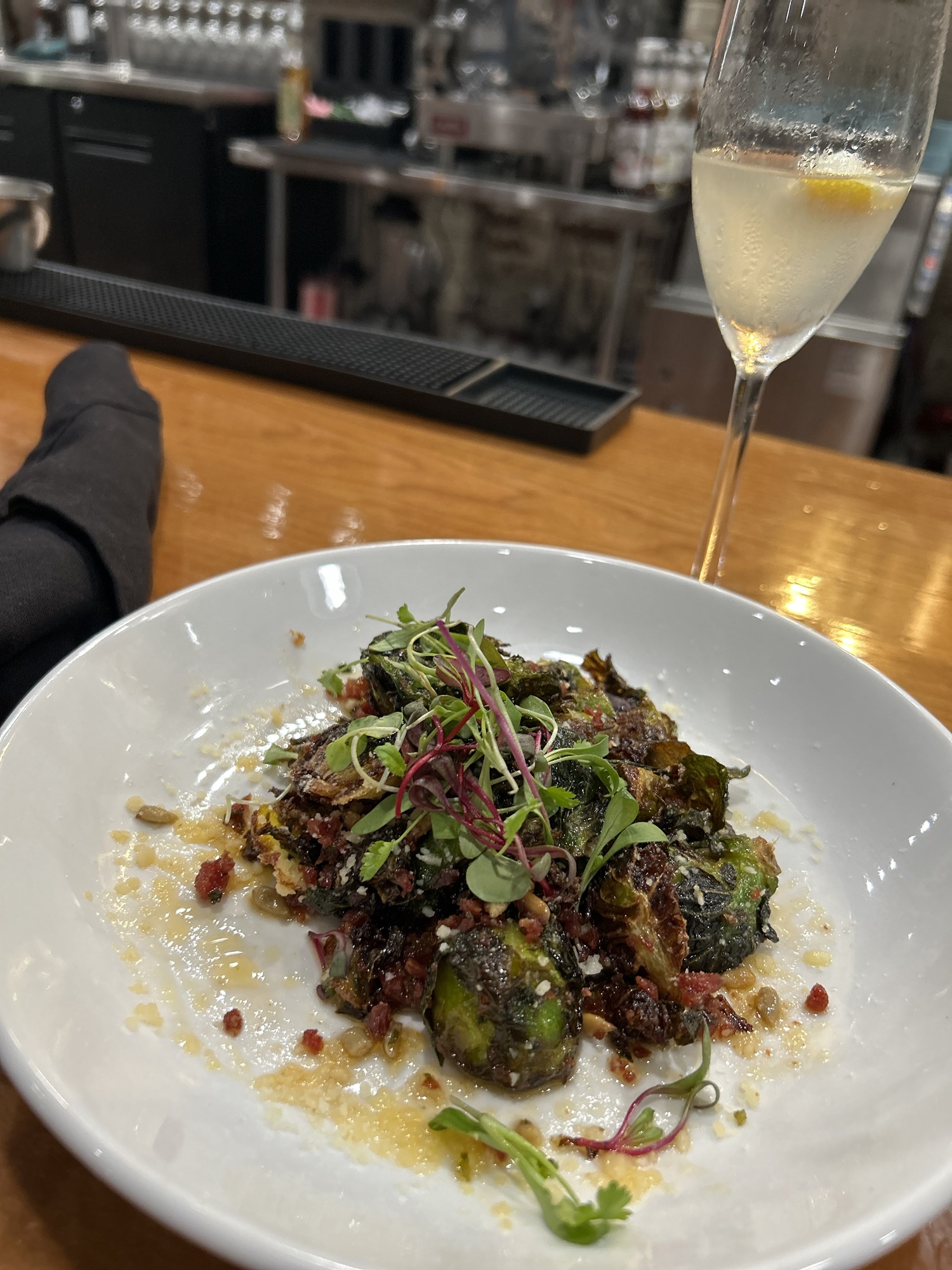 Carmelized Brussels Sprouts at Hayne Street Gastrolounge Bar and Restaurant in Monroe, NC.