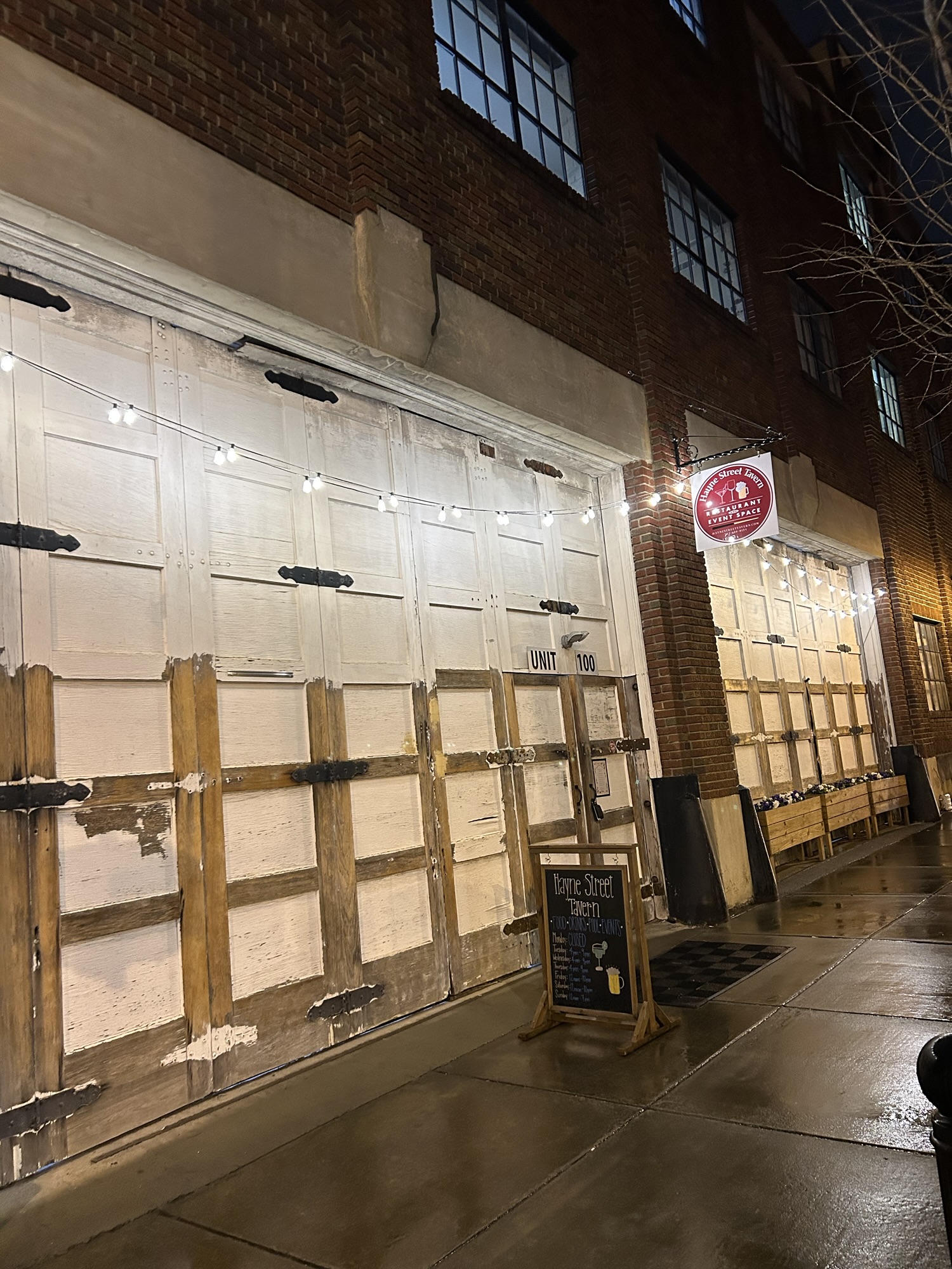 Hayne Street Gastrolounge restaurant's outer accordion doors in 100 year old warehouse